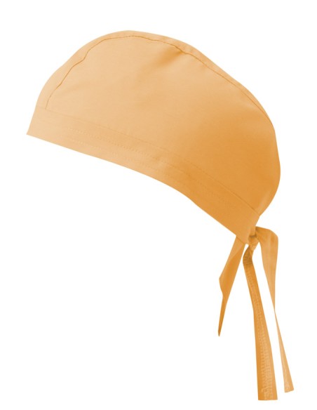 GORRO CON TIRAS. NARANJA CLARO